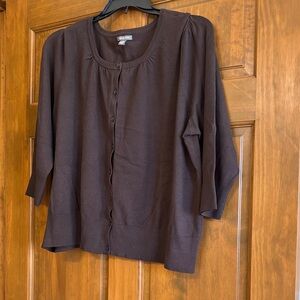 Women's Brown Button-Up Top